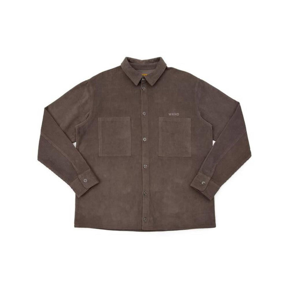 WKND Long Sleeve Shirt Major Cord Button Up Slate Blue - 50-50 Skate Shop