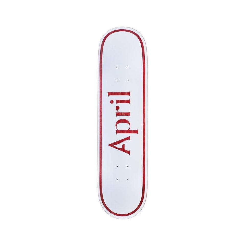 April Skateboard Deck OG Logo Red 8.25" x 31.92" - 50-50 Skate Shop