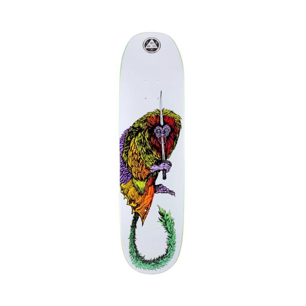 Welcome Skateboard Deck Tamarin On Moontrimmer 2.0 8.5" x 32.25" White 14.625" WB - 50-50 Skate Shop