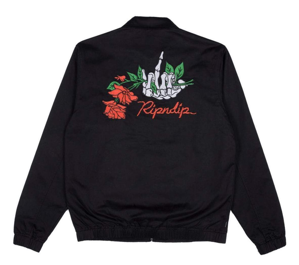 Ripndip Dead Rose Cotton Coach Jacket Black - 50-50 Skate Shop
