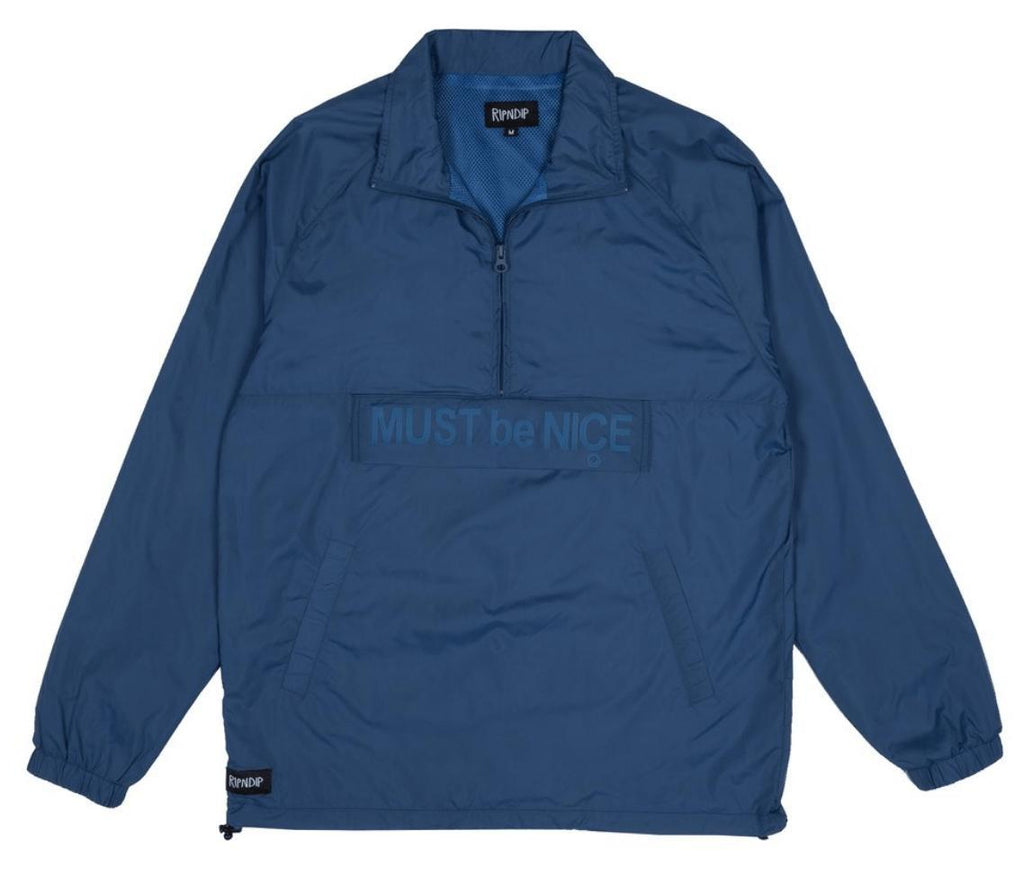 Ripndip Must Be Nice Half Zip Anorak Jacket Blue - 50-50 Skate Shop