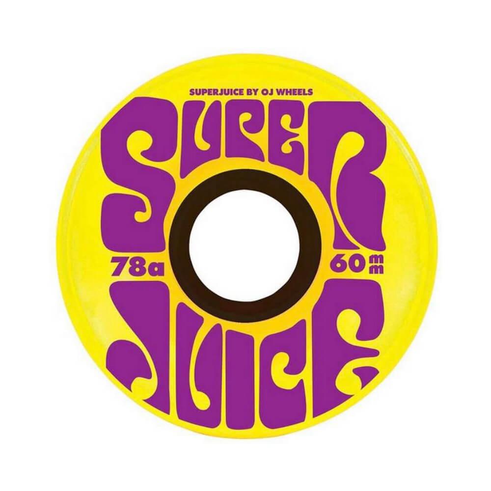 OJ Skateboard Wheels Super Juice Yellow 60mm 78A Yellow - Set of 4 - 50-50 Skate Shop