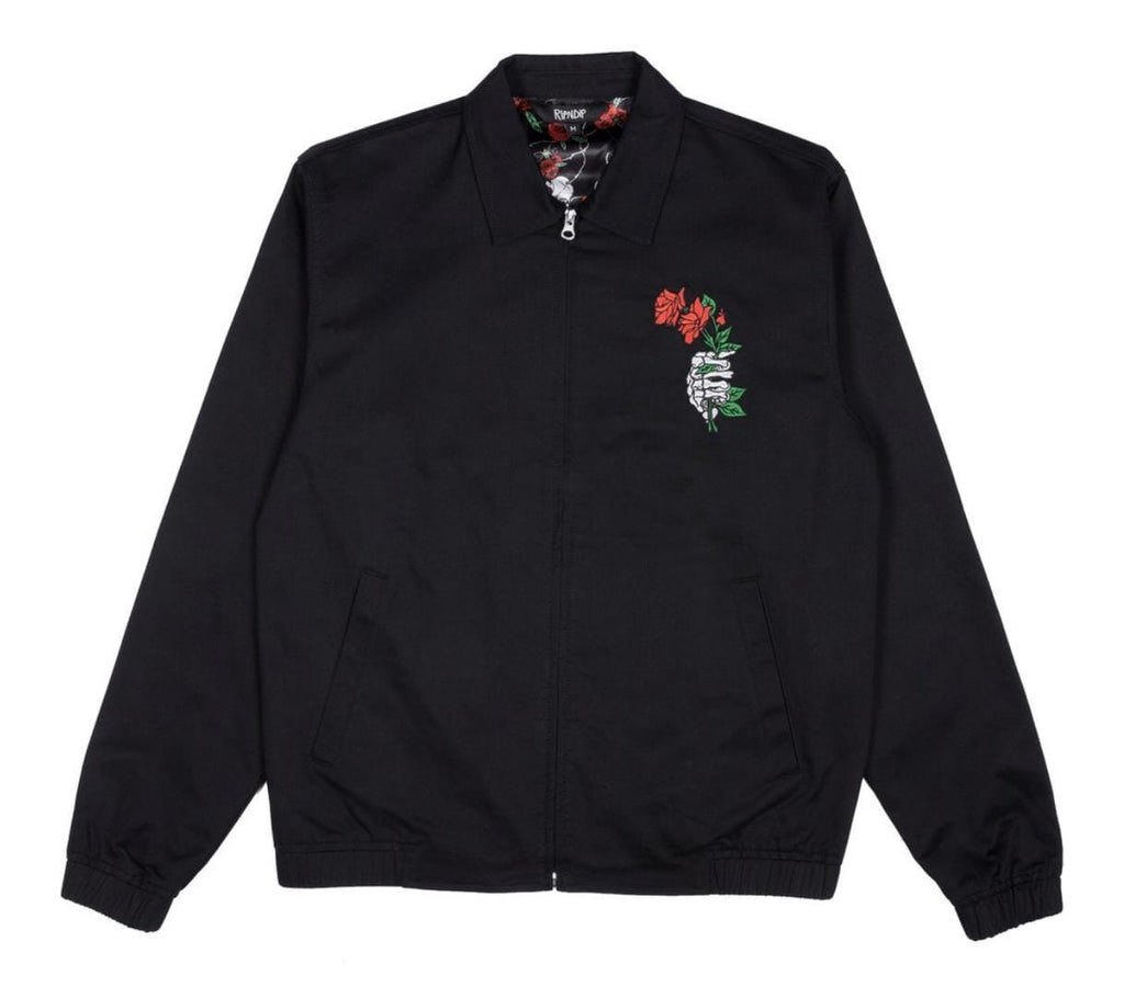 Ripndip Dead Rose Cotton Coach Jacket Black - 50-50 Skate Shop