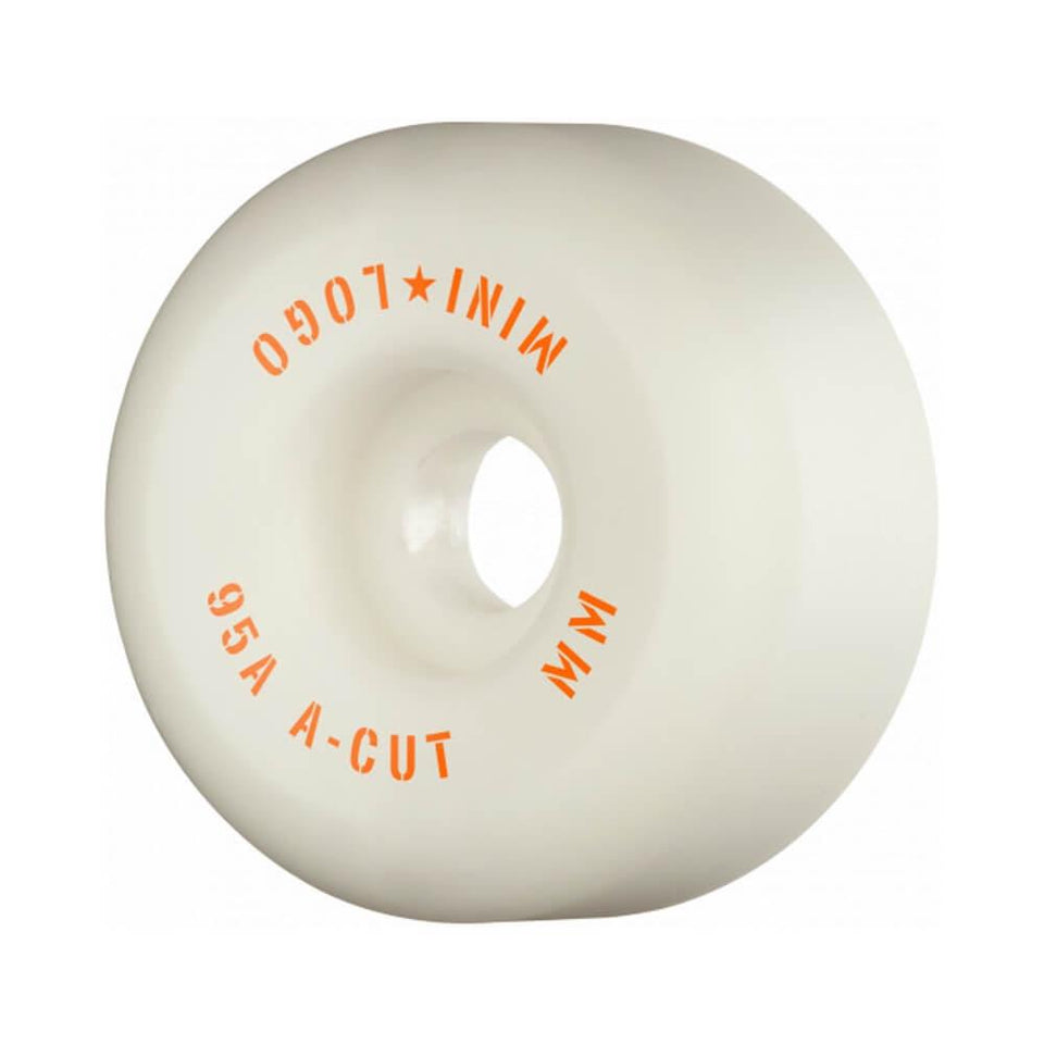Mini Logo Skateboard Wheels Hybrid A-CUT 2 52mm x 95a White - Set of 4 - 50-50 Skate Shop
