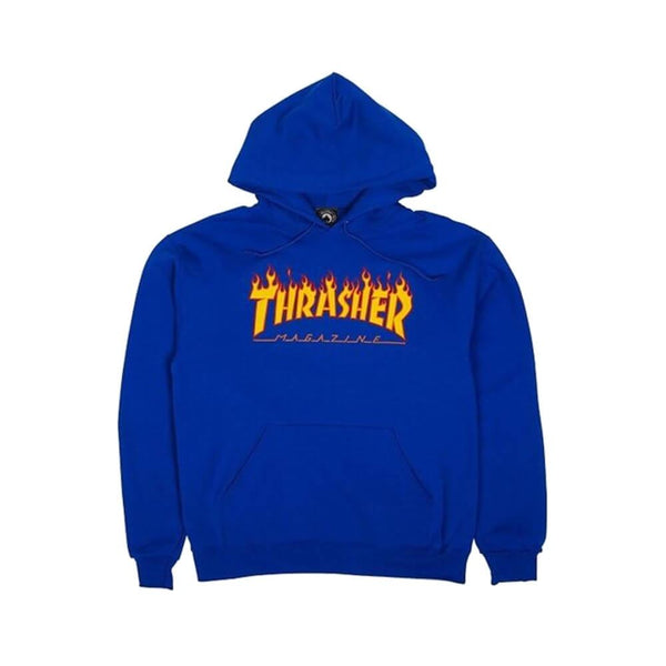 Thrasher Flame Logo Hoodie Royal Blue 50-50 Skate Shop