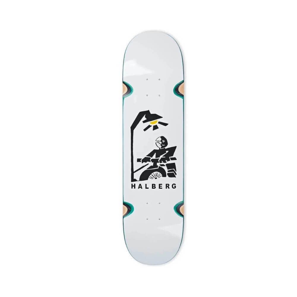 Polar Skateboard Deck Insomnia Wheel Wells 8.25" x 31.875" Hjalte Halberg White 14.125" WB - 50-50 Skate Shop