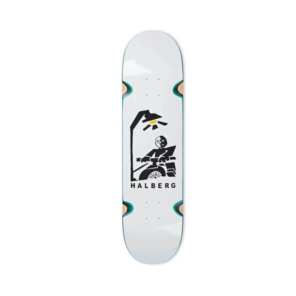 Polar Skateboard Deck Insomnia Wheel Wells 8.25" x 31.875" Hjalte Halberg White 14.125" WB - 50-50 Skate Shop