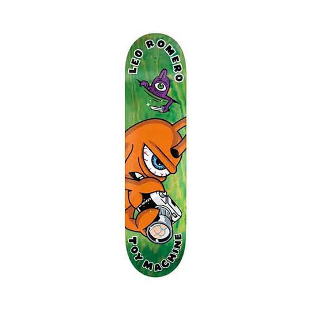 Toy Machine Skateboard Deck Pen N Ink 8.375" x 32.38" Leo Romero Yellow 14.25" WB - 50-50 Skate Shop