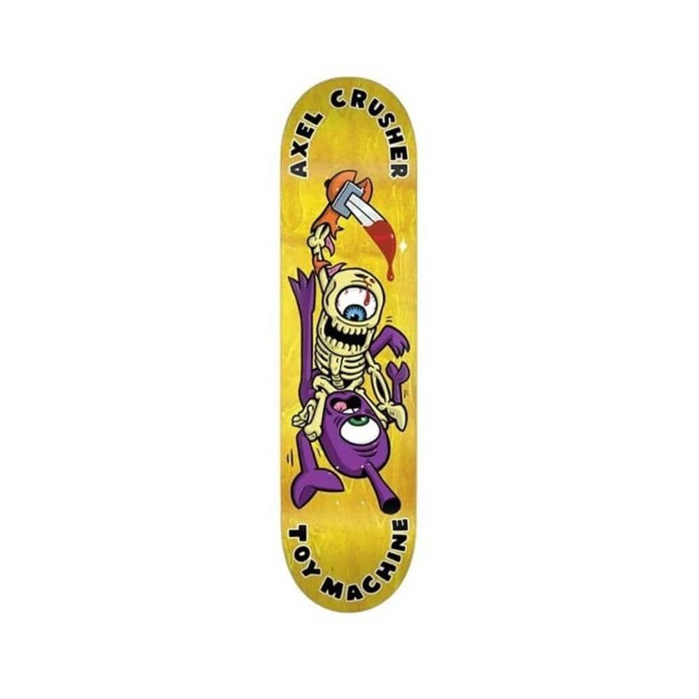 Toy Machine Skateboard Deck Fountain 8.25" x 31.88" Axel Cruysberghs Yellow 14.25" WB - 50-50 Skate Shop