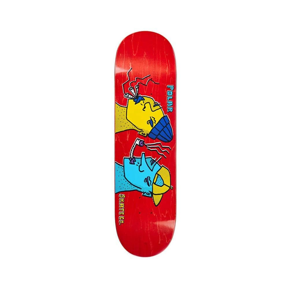 Polar Skateboard Deck Smoking Heads 8.125" x 32" Team Red 14.25" WB - 50-50 Skate Shop