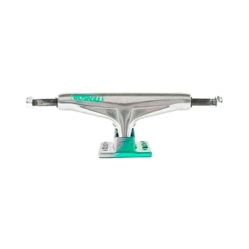 Tensor Skateboard Aluminium Stencil Mirror Trucks 5.5 (8.125") Raw Green Fade - Set of 2 - 50-50 Skate Shop