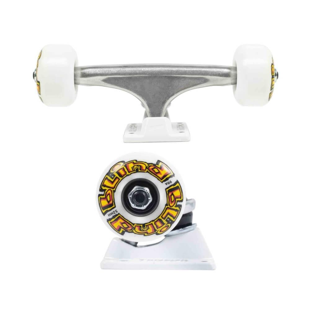 Tensor Skateboard Truck & Blind OG Stretch Wheel Combo 5.25 (7.875") Raw White - Set of 2 - 50-50 Skate Shop