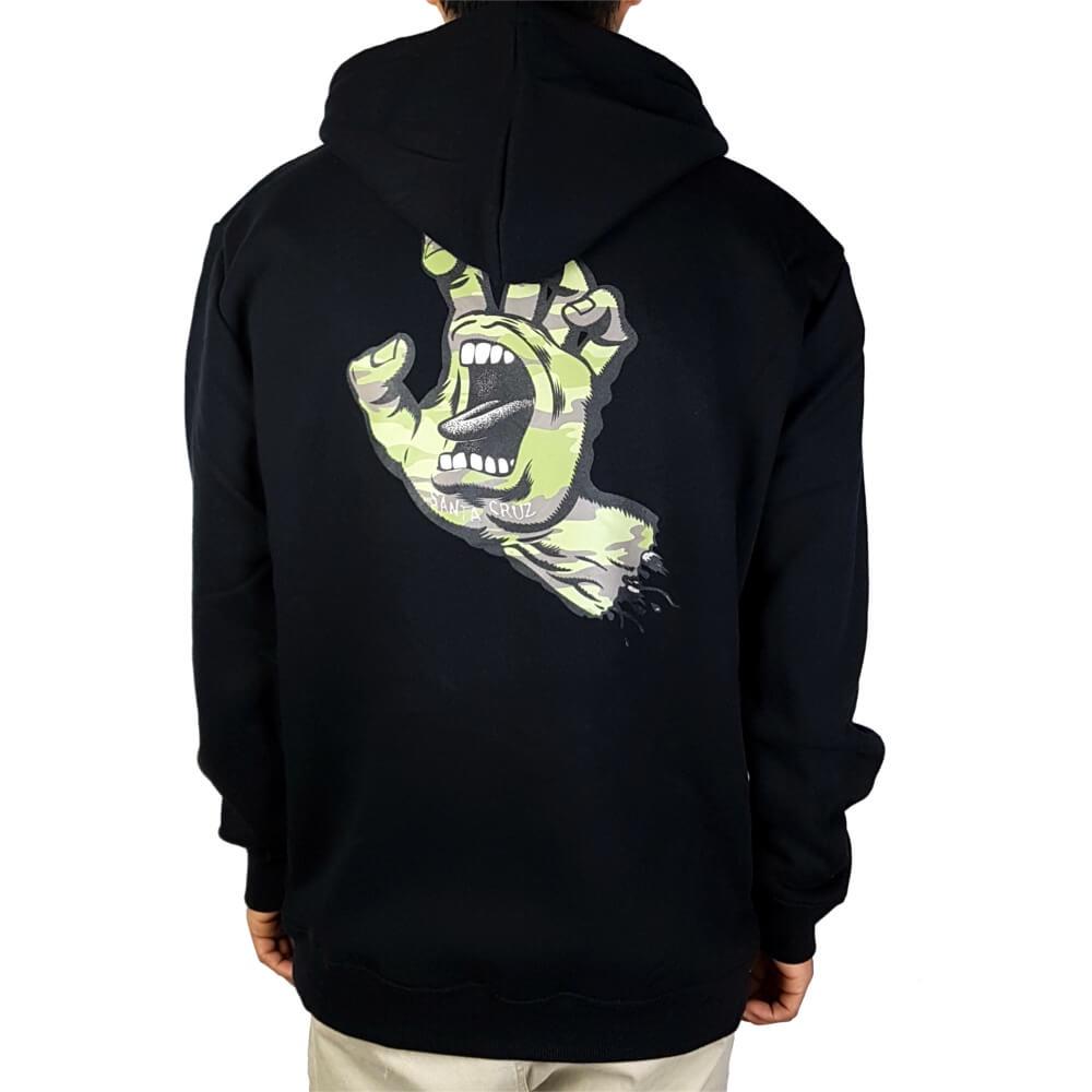 Santa Cruz Camo Hand Pop Hoodie Black - 50-50 Skate Shop