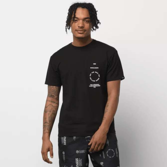 Vans Distortion Type Short Sleeve Tee Black - 50-50 Skate Shop