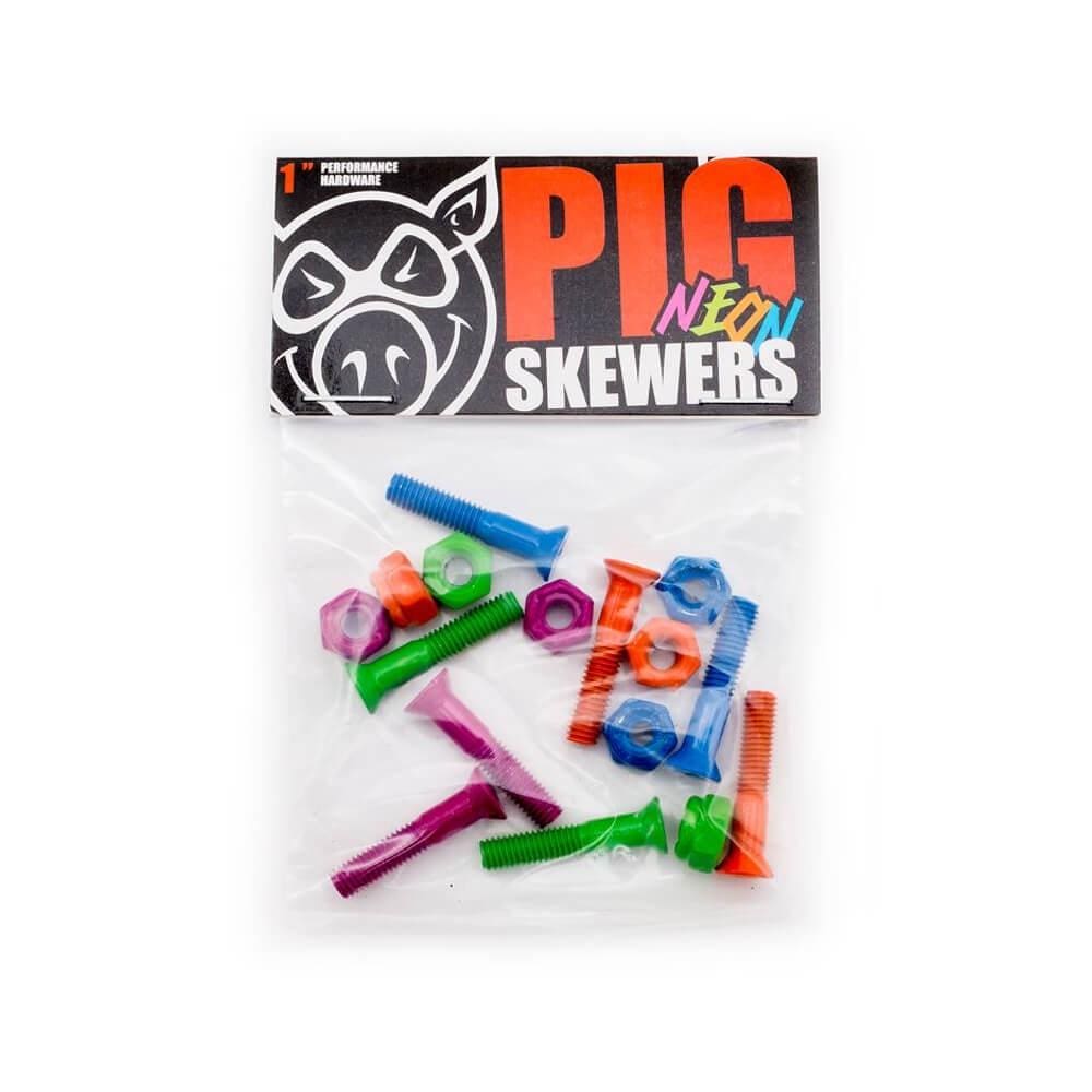 Pig Skateboard Neon Bolts 1" Phillips Head Neon - 50-50 Skate Shop