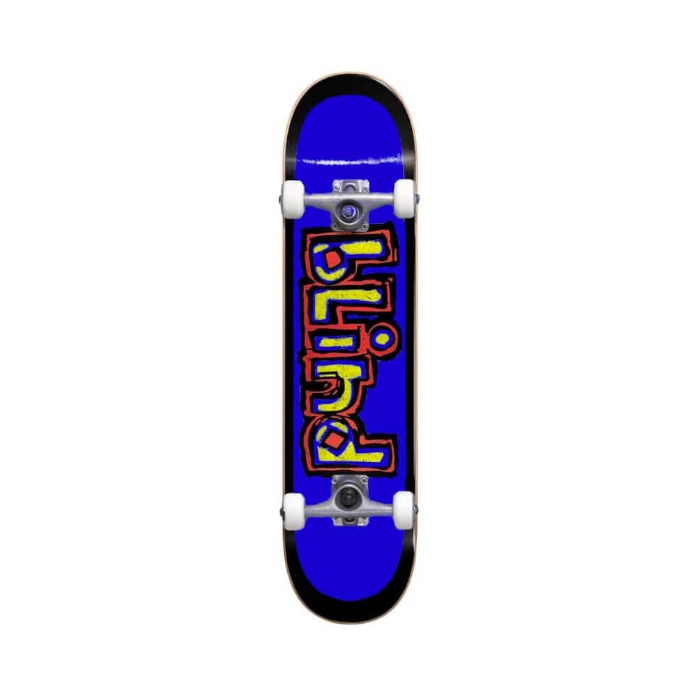 Blind Skateboard Complete OG Box Out Premium 7.625" x 31.125" Black Blue 14.125" WB - 50-50 Skate Shop