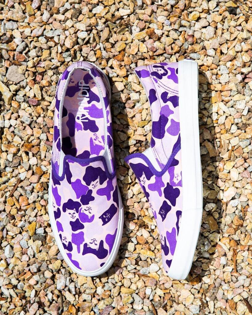 Ripndip Lord Nermal Slip On Shoes Purple Camo - 50-50 Skate Shop