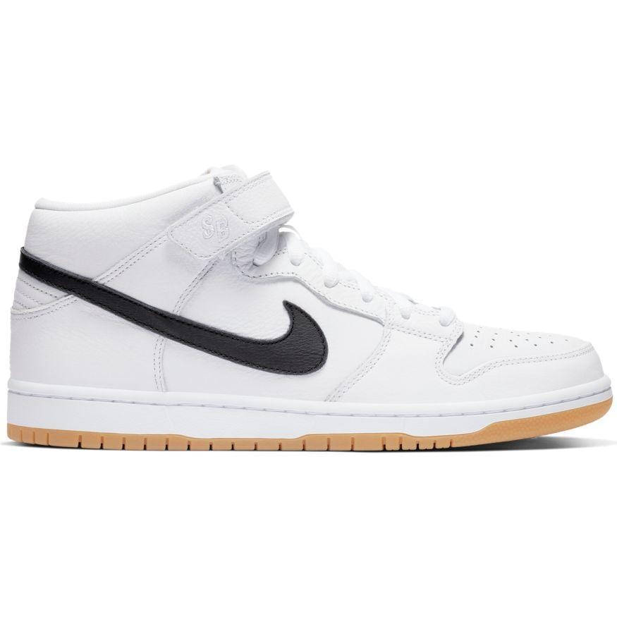 Nike SB Dunk Mid Pro ISO Orange Label White Black White Gum Light Brown - 50-50 Skate Shop