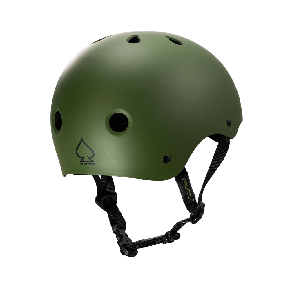 Pro Tec Classic Skate Helmet Matte Olive - 50-50 Skate Shop
