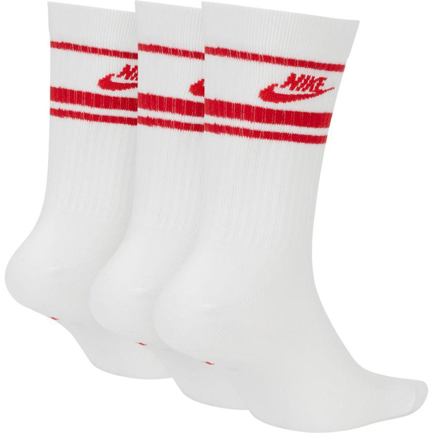 Nike SB Sportswear Essential Crew Socks White University Red University Red 3 Pack - 50-50 Skate Shop
