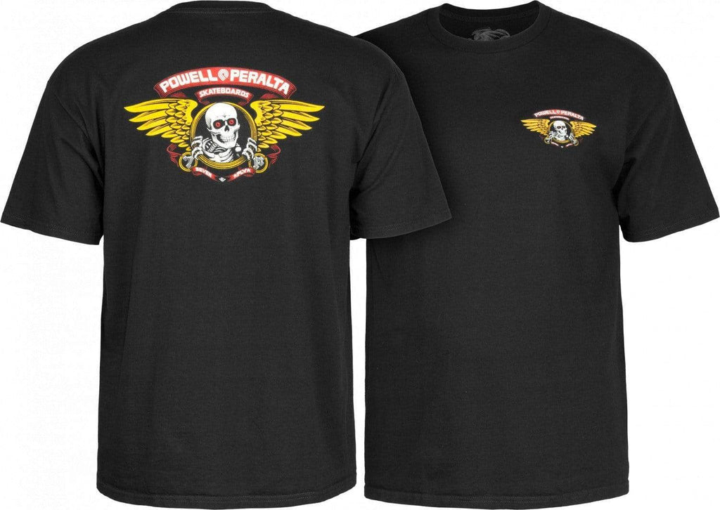 Powell Peralta Tee Winged Ripper Black - 50-50 Skate Shop