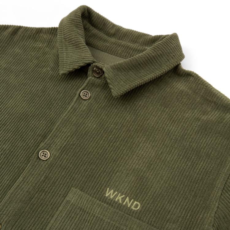 WKND Long Sleeve Shirt Major Cord Button Up Forest Green - 50-50 Skate Shop