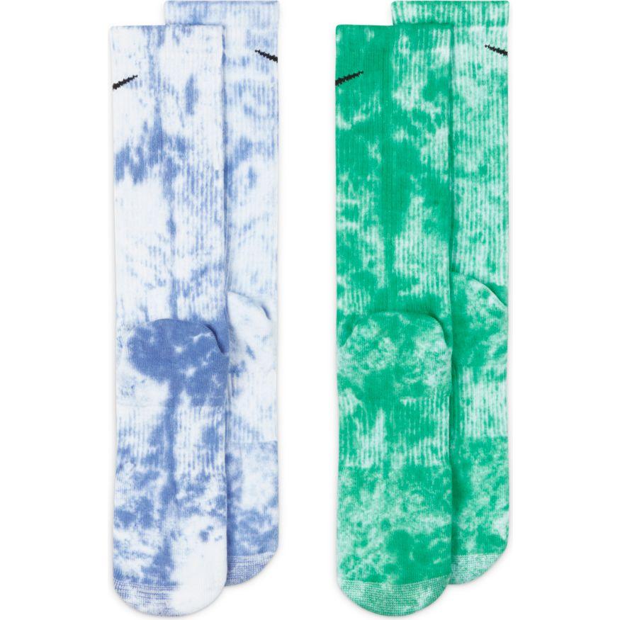 Nike SB Everyday Plus Lightweight Crew Socks Tie Dye  Blue Green 2 Pack - 50-50 Skate Shop