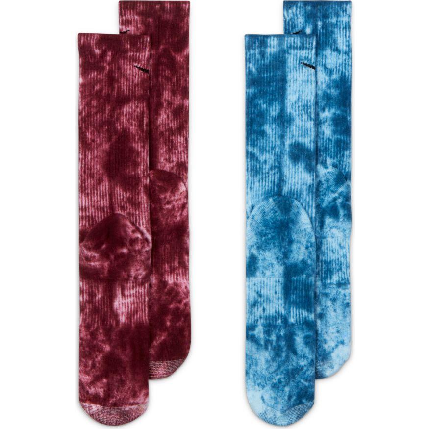 Nike SB Everyday Plus Cushioned Crew Socks Red Blue Tie Dye - 2 Pack - 50-50 Skate Shop