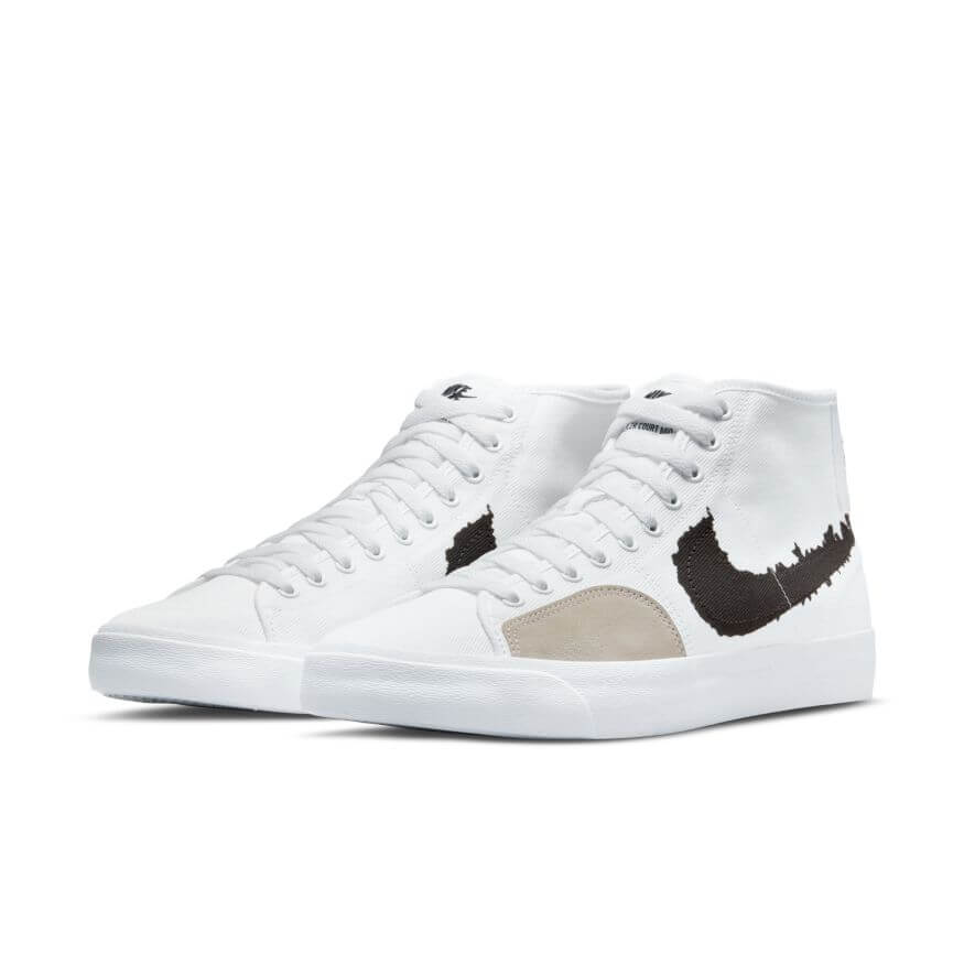 Nike SB Blazer Court Mid Premium White Black White - 50-50 Skate Shop