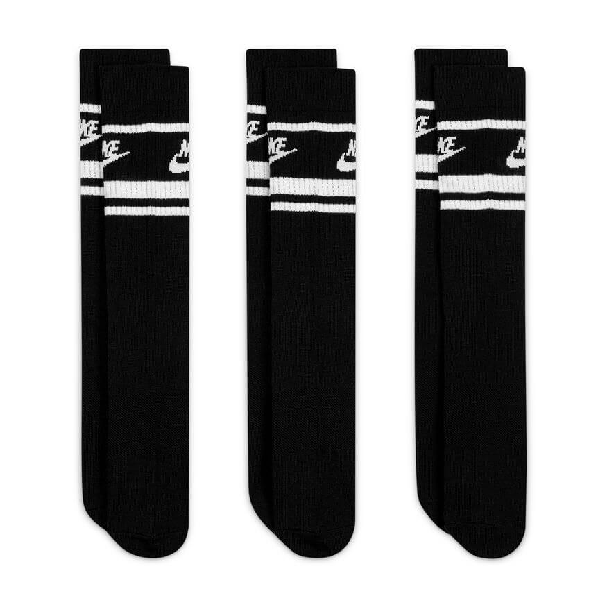 Nike Sportswear Everyday Essential Crew Socks (3 Pairs) Black White - 50-50 Skate Shop