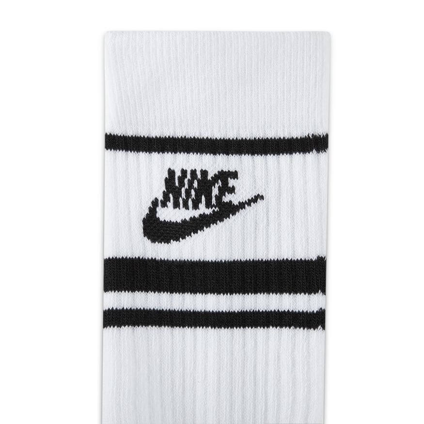 Nike Sportswear Everyday Essential Crew Socks (3 Pairs) White Black - 50-50 Skate Shop