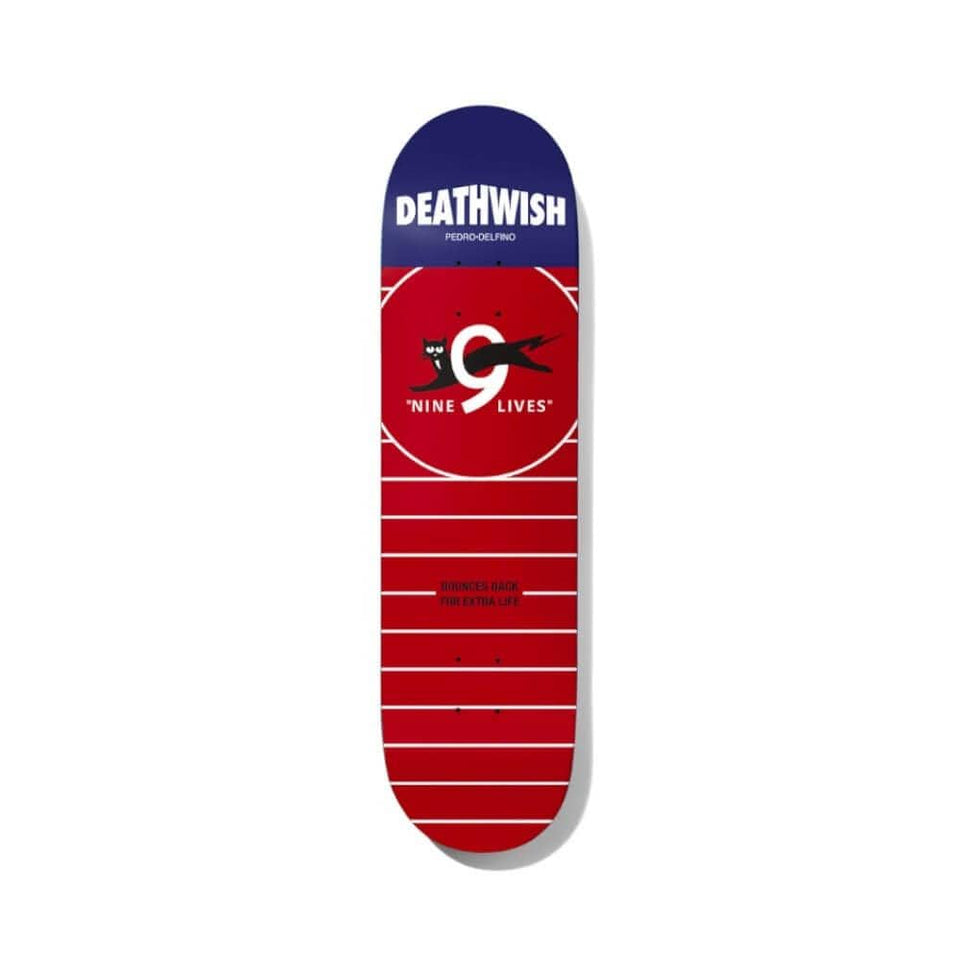 Deathwish Skateboard Deck Pedro Nine Lives 8.5" x 32" 14.5" WB - 50-50 Skate Shop