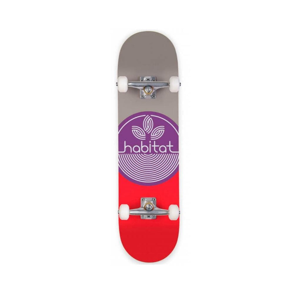 Habitat Skateboard Complete Leaf Dot 8.0" x 32" Purple Silver 14" WB - 50-50 Skate Shop