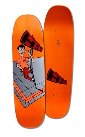 H-Street Skateboard Deck Matt Hensley Full Size Mini Graphic 8.9" x 32.5" Fluro Orange Spectra Dip - 50-50 Skate Shop