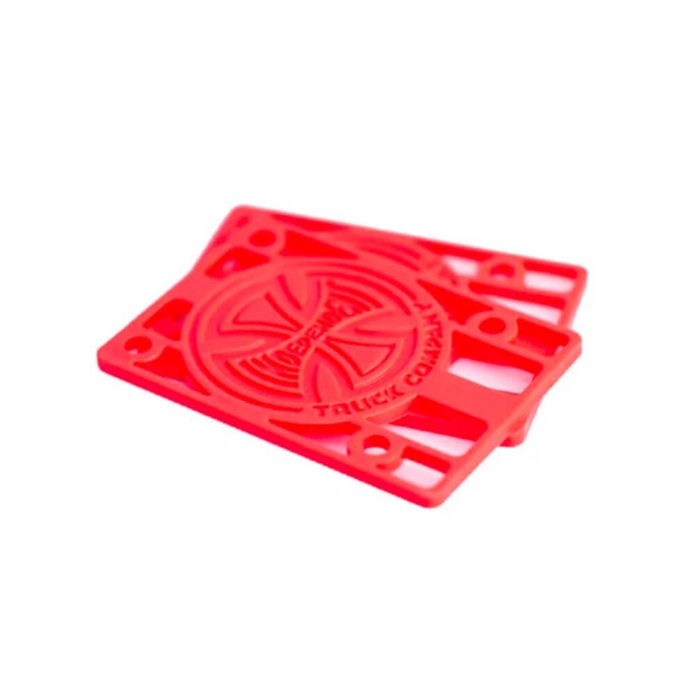 Independent Skateboard 1/8" Riser Pads Red - Set of 2 - 50-50 Skate Shop