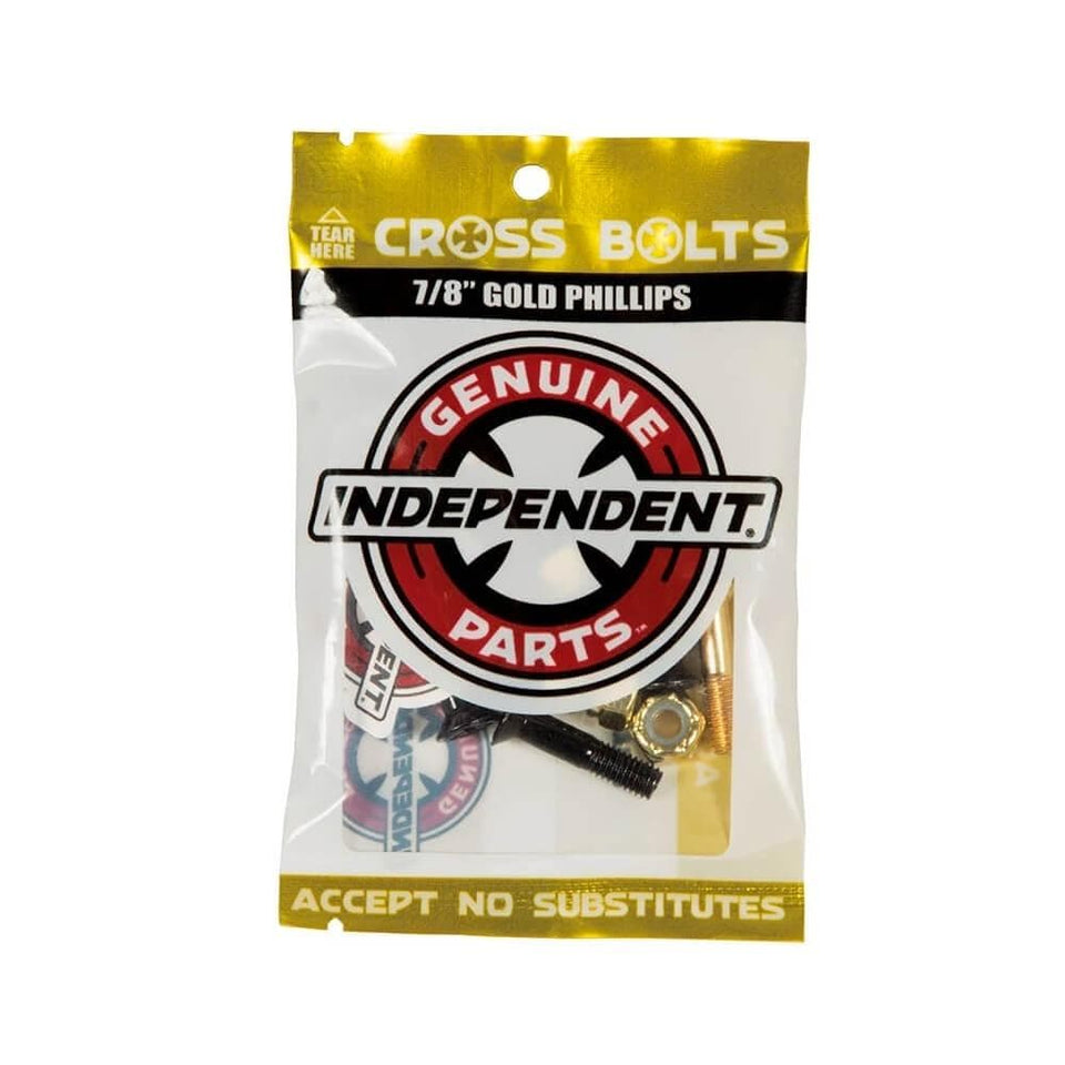 Independent Skateboard Hardware 7/8" Phillips Black Gold - 50-50 Skate Shop
