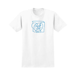 Krooked Skate Tee Moonsmile White Blue - 50-50 Skate Shop
