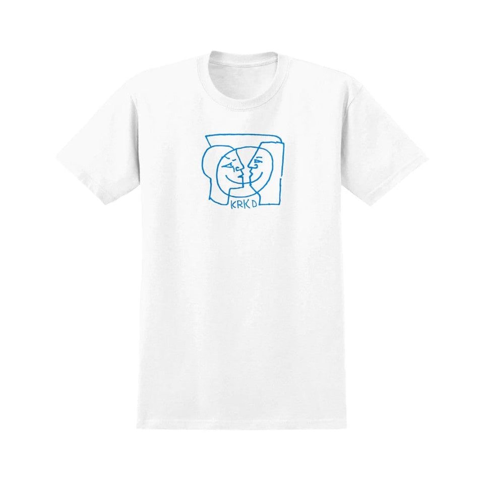 Krooked Skate Tee Moonsmile White Blue - 50-50 Skate Shop