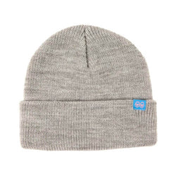 Krooked Skate Beanie Eyes Clip Cuff Heather Grey Blue Pink - 50-50 Skate Shop