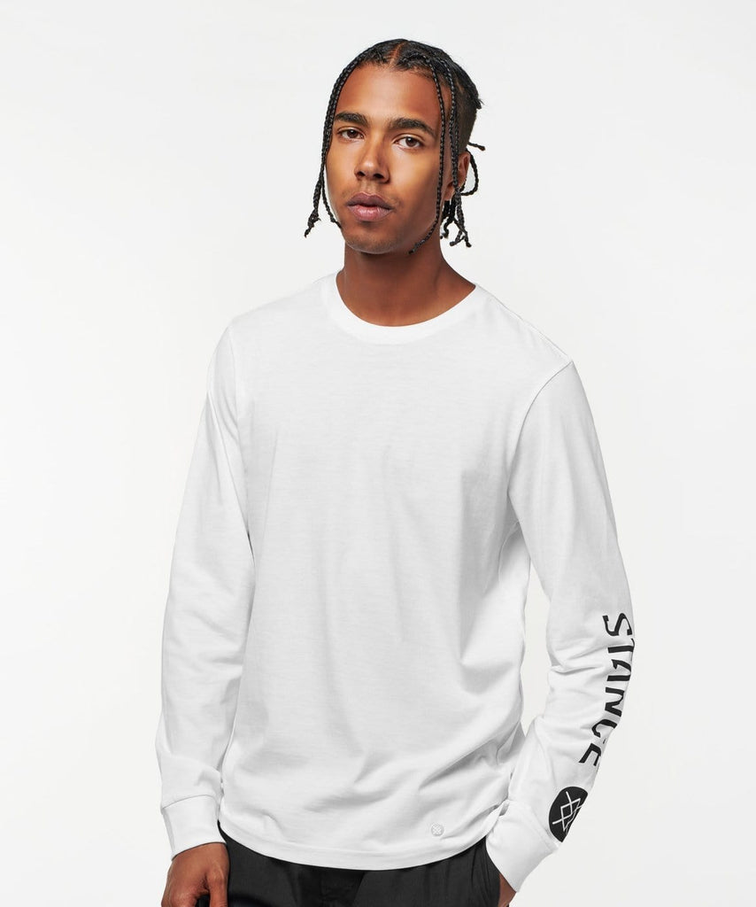Stance Basis Long Sleeve Tee White - 50-50 Skate Shop