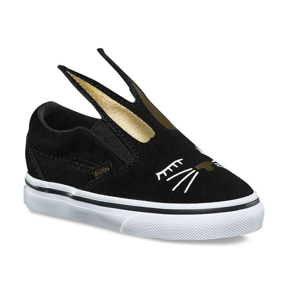 Vans Toddler Slip on Bunny Black Gold - 50-50 Skate Shop