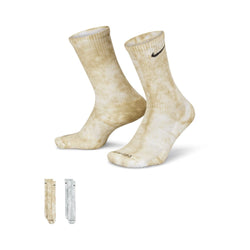 Nike Everyday Plus Cushioned Tie-Dye Crew Socks 2 Pack Mustard Grey - 50-50 Skate Shop