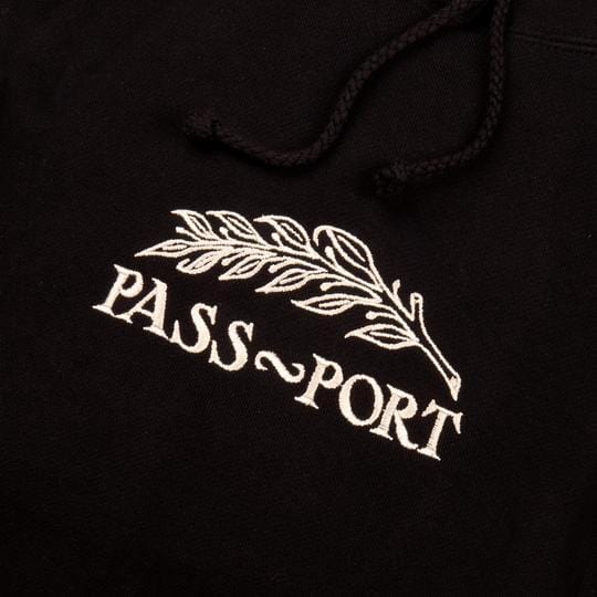 Passport Skate Quill Embroidery Hoodie Black - 50-50 Skate Shop