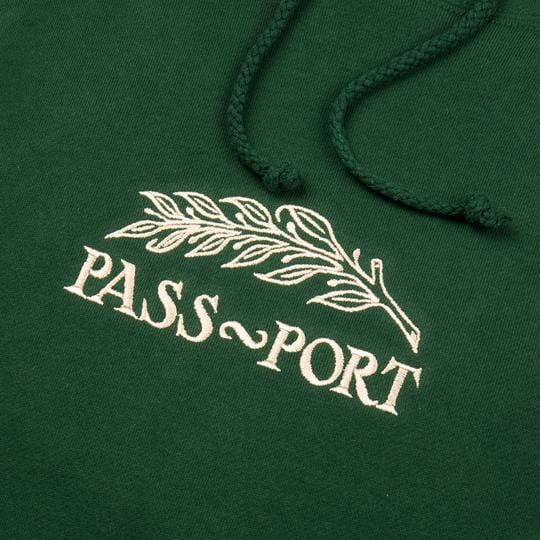 Passport Skate Quill Embroidery Hoodie Forest Green - 50-50 Skate Shop