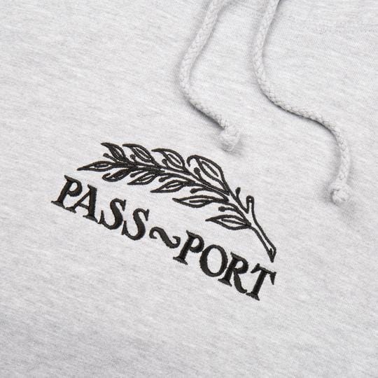 Passport Skate Quill Embroidery Hoodie Grey Heather - 50-50 Skate Shop