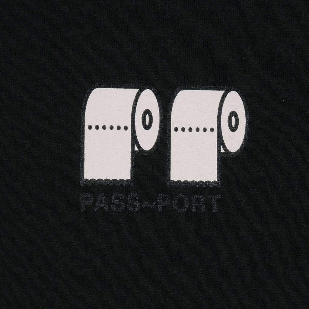 Passport Poo Poo Tee Black - 50-50 Skate Shop