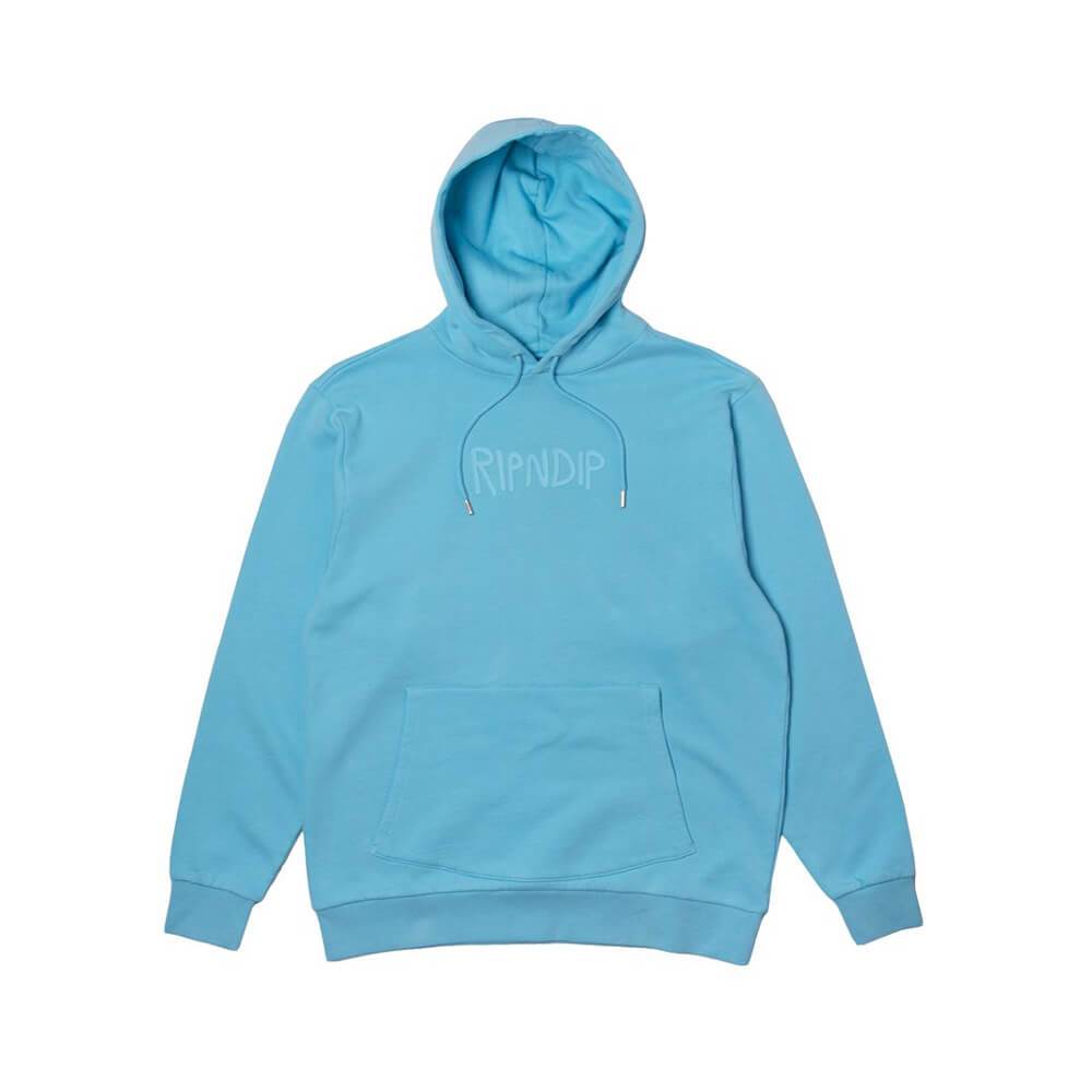 Ripndip Hoodie Rubber Logo Light Blue - 50-50 Skate Shop