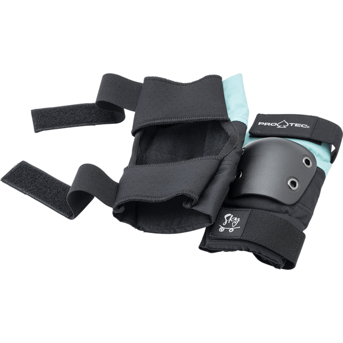 Pro Tec Street Gear Junior Skate Knee Elbow Wrist Guard 3 Pack Pads Sky Brown - 50-50 Skate Shop