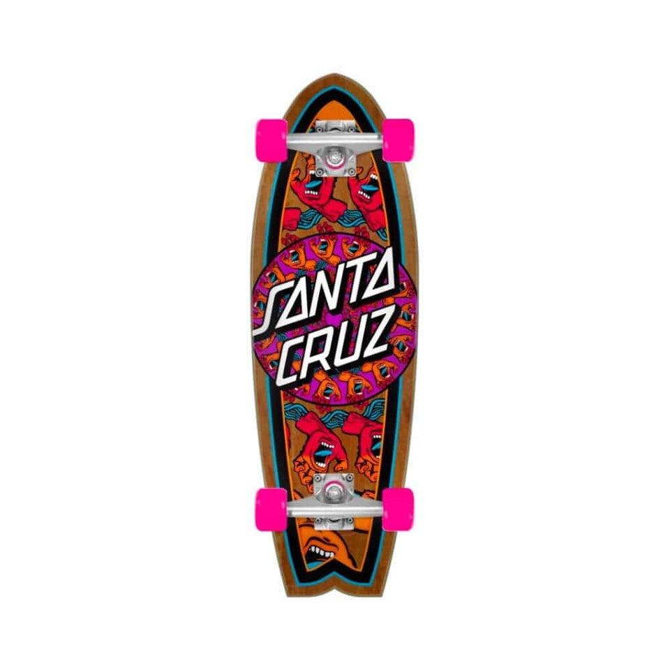 Santa Cruz Skateboard Complete Mandala Hand Shark Cruzer 8.8" x 27.7" - 50-50 Skate Shop
