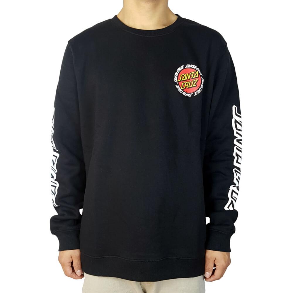 Santa Cruz Ringed Dot Crewneck Black - 50-50 Skate Shop